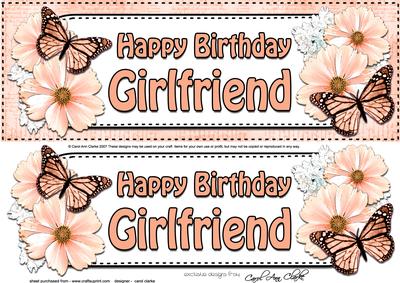 Large Dl Birthday Girlfriend Floral Butterflies Decoupage
