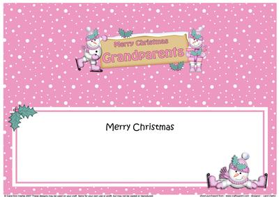 Xmas Grandparents Snowmen Signpost Large Dl Matching Insert