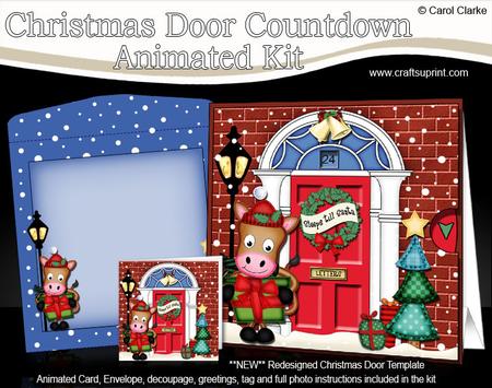 3D Gigi Horse's Present Xmas Door Countdown Animated Card