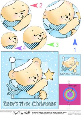 Robert's Star Baby's 1st Christmas Circle Pyramage Topper