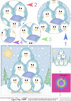 Penguin Tree Felties Circle Pyramage Topper