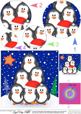 Penguin Tree Felties Circle Pyramage Topper
