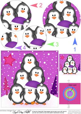 Penguin Tree Felties Circle Pyramage Topper