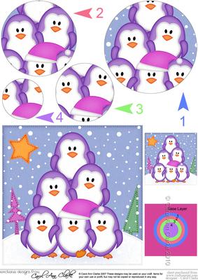 Penguin Tree Felties Circle Pyramage Topper