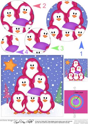 Penguin Tree Felties Circle Pyramage Topper