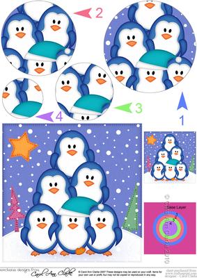 Penguin Tree Felties Circle Pyramage Topper
