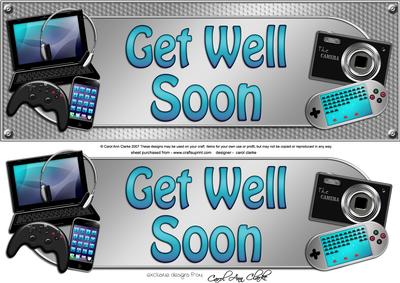 Large Dl Get Well Soon Gadgets & Gizmos 3D Decoupage
