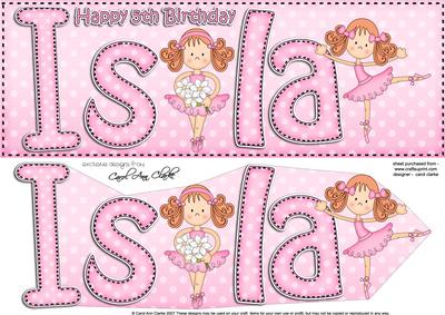 Large Dl 5th Birthday Isla Ballerina Card N 3D Decoupage