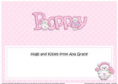 1st Birthday Poppy Teddy Matching Large Dl Insert
