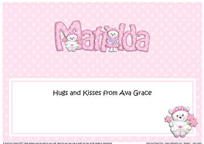 1st Birthday Matilda Teddy Matching Large Dl Insert
