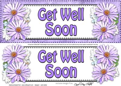 Large Dl Get Well Soon Daisies Floral 3D Decoupage