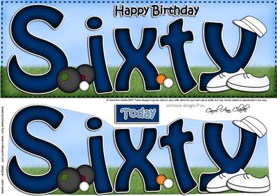 60th Birthday Bowls Large Dl & 3D Decoupage