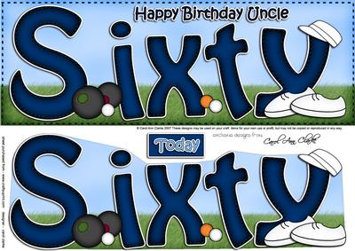 60th Birthday Uncle Bowls Large Dl & 3D Decoupage