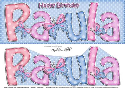 Large Dl Birthday Paula Butterflies Card & 3D Decoupage