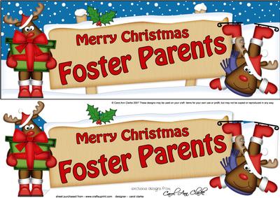 Xmas Foster Parents Rudolph Signpost Lge Dl Decoupage