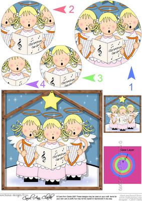 Xmas Nativity the Heavenly Choir Circle Pyramage