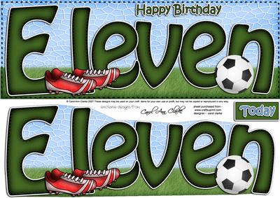 11th Birthday Football Large Dl Quick Card N 3D Decoupage