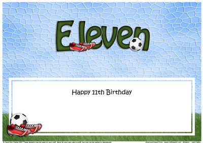 11th Birthday Football Large Dl Matching Large Dl Insert