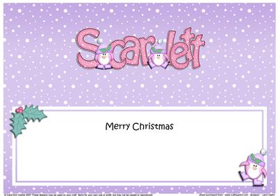Merry Christmas Scarlett Penguins Matching Large Dl Insert