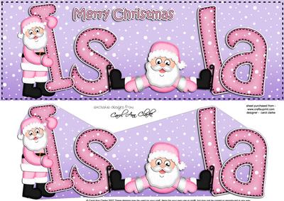 Merry Christmas Isla Santa Large Dl & 3D Decoupage