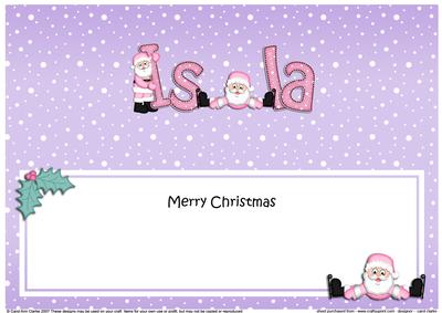 Merry Christmas Isla Santa Matching Large Dl Insert