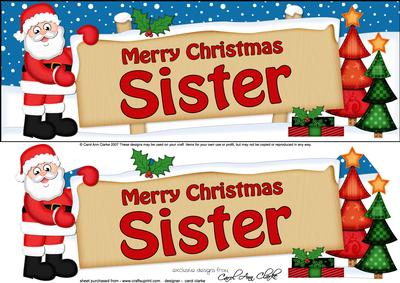 Christmas Sister Santa Signpost Lge Dl Easicut 3D Decoupage
