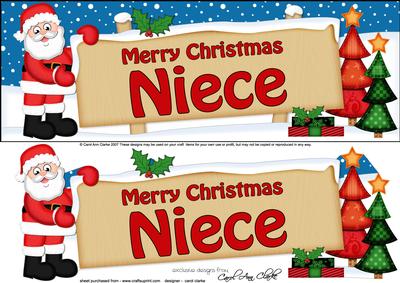 Christmas Niece Santa Signpost Lge Dl Easicut 3D Decoupage