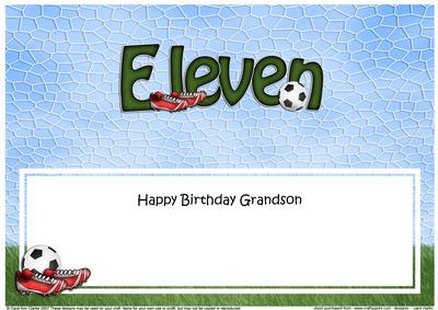 11th Birthday Football Large Dl Matching Large Dl Insert