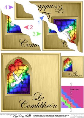 Irish Sympathy Stained Glass Window Wavy Corner Stacker