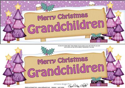 Xmas Grandchildren Trees Signpost Large Dl