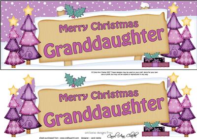 Xmas Granddaughter Trees Signpost Large Dl
