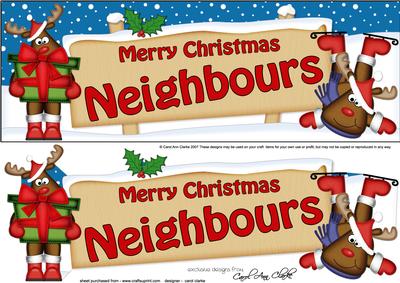 Xmas Neighbours Rudolph Signpost Lge Dl Decoupage