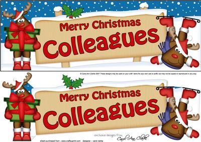 Xmas Colleagues Rudolph Signpost Lge Dl Decoupage
