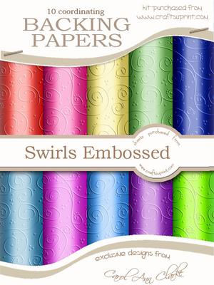 'swirls Embossed' Festive Backing Paper Kit