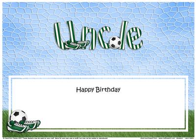 Happy Birthday Uncle Football Matching Large Dl Insert