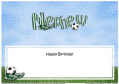 Happy Birthday Nephew Football Matching Large Dl Insert