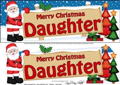 Xmas Daughter Santa Signpost Lge Dl Easicut Decoupage