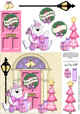 Ben Polar Bear Christmas Door Quick Card & 3D Decoupage