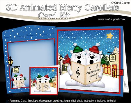 3D Xmas Singing Polar Bears Animated Merry Carollers Kit