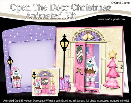 3D Xmas Ben's Pudding Animated Moveable Open Door Card Kit