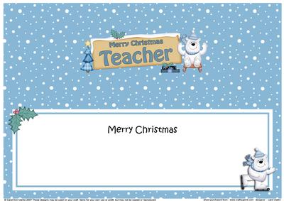 Xmas Teacher Polar Bear Signpost Large Dl Matching Insert