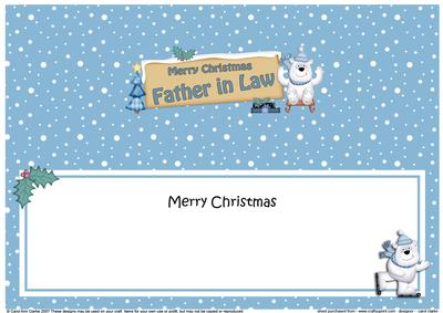 Xmas Father in Law Bear Signpost Large Dl Matching Insert