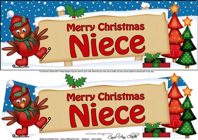 Xmas Niece Robin Signpost Large Dl Easicut 3D Decoupage