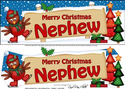 Xmas Nephew Robin Signpost Large Dl Easicut 3D Decoupage