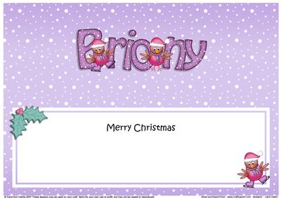 Merry Christmas Briony Robins Matching Large Dl Insert