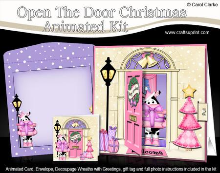 3D Xmas Milly Moo Cow's Present Animated Moveable Open Door