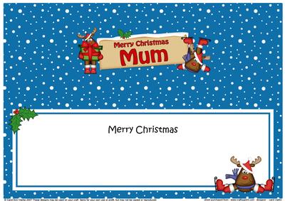 Xmas Mum Rudolph Signpost Large Dl Matching Insert