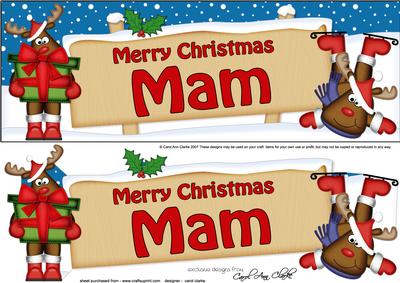 Xmas Mam Rudolph Signpost Large Dl Easicut 3D Decoupage