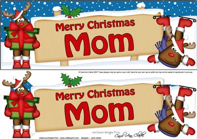 Xmas Mom Rudolph Signpost Large Dl Easicut 3D Decoupage