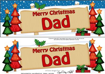 Xmas Dad Trees Signpost Large Dl Easicut 3D Decoupage